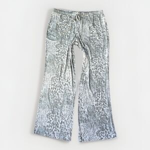 Honeydew Intimates Pajama Pants Womens XL Gray Leopard Print Wide Leg